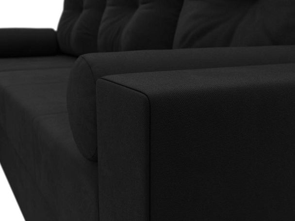 Диван угловой Верона Лайт угол левый (полностью вмикровельвет черный) - Вид 4