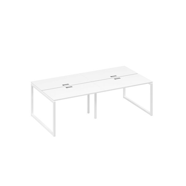 Станция 4х120 рабочая на металлокаркасе QUATTRO A4 А4 Б4 170-2 БП белый премиум / металлокаркас белый - Вид 1