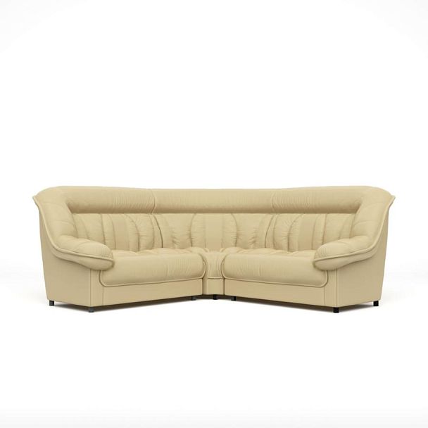 Диван угловой 2У2 Эдельвейс Ed/2y2 экокожа бежевая CN1123 - Вид 1