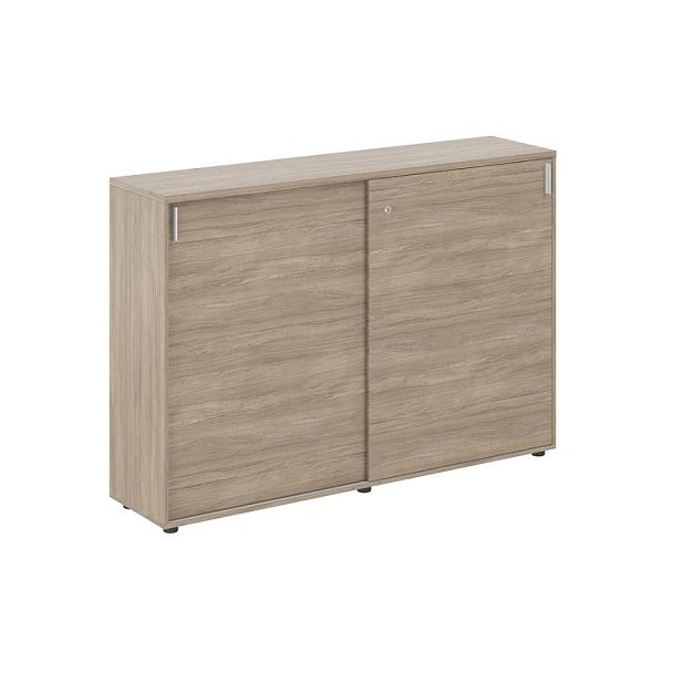 Шкаф купе 1638х400х1125 средний, с замком / корпус: дуб темный, фасады: дуб темный Сигма / Sigma - Вид 1