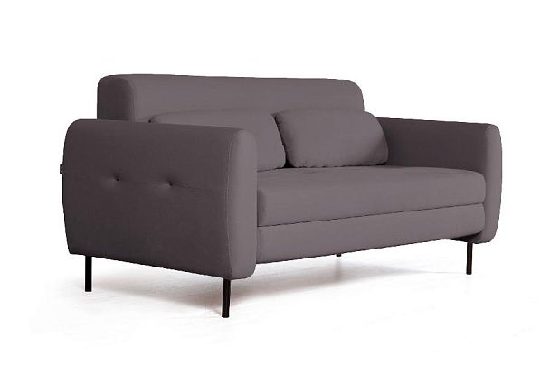 Siena диван-кровать прямой с подлокотниками, бархат серый 27 - Вид 1
