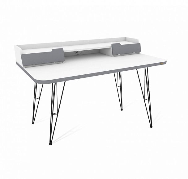 Стол рабочий Sheffilton SHT-TU10/TT31 120/65 ЛДСП черный/белый шагрень/серый - Вид 1