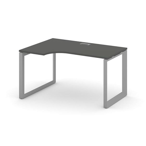 Style Project Next Стол рабочий эргономичный SN-59O.SPA-022(L) Антрацит/Металл Серый/Серебро Заглушка 1580*800/980*750 - Вид 1