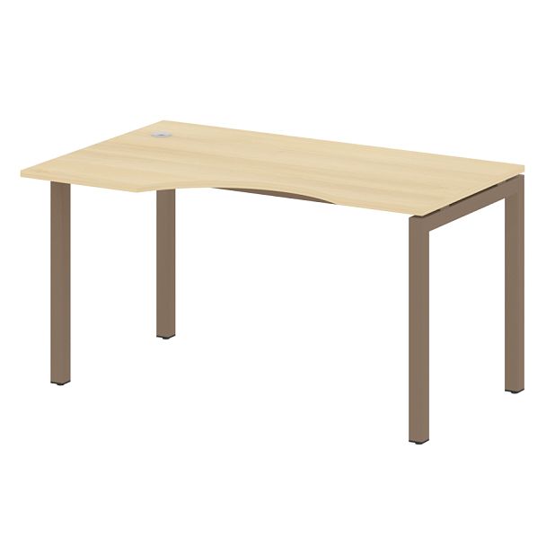 Metal System Quattro Стол криволинейный левый на П-образном м/к 50БП.СА-2 (L) Акация/Мокко металл 1400*900*750 - Вид 1