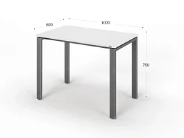 UNITY РМС6-10 БЕЛЫЙ Стол на металлокаркасе прямой 1000х600х750 - Фото предпросмотра