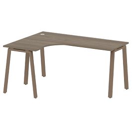 Metal System Стол криволинейный левый на А-образном м/к БА.СА-4 (L) Вяз/Мокко металл 1600*1200*750 - Фото предпросмотра