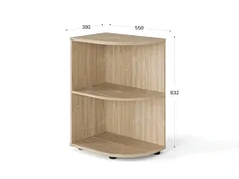 UNITY РШ-14Г ДУБ СОНОМА Стеллаж открытый Угловой 380х550х832 - Фото предпросмотра