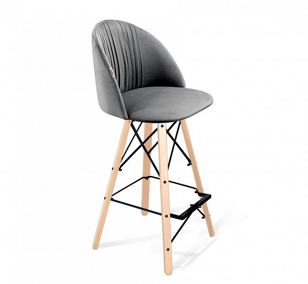 Стул барный Sheffilton SHT-ST35-1/S80 угольно-серый/прозрачный лак/черный - Вид 1