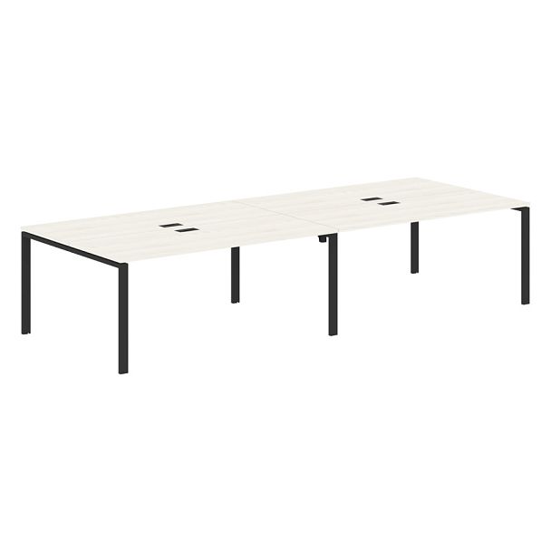 Стол 4-х местный EUWST 3513 Ясень Траун/Черный 3526х1346х750 EDIS - Вид 1