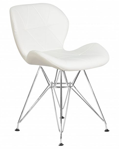 Стул обеденный DOBRIN BUTTERFLY CHROME (ножки хром, цвет белый) - Вид 2