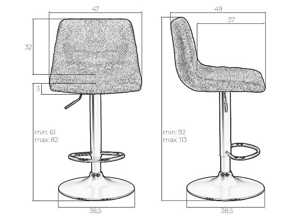 Стул барный DOBRIN TRAVIS (какао (VIVALDI43)) - Вид 9