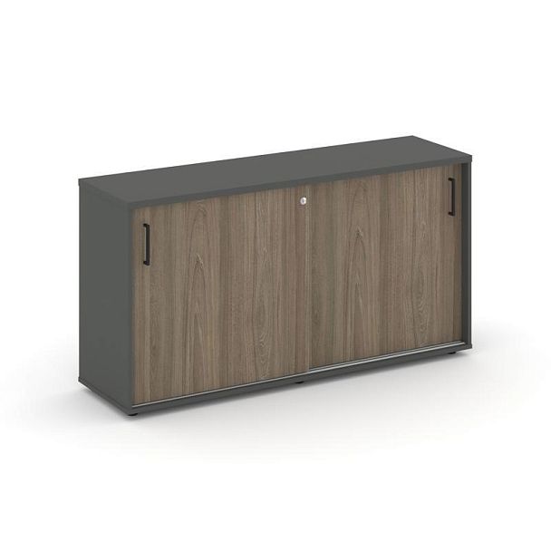 Стайл Проджект Тумба опорная/приставная SN.TOP-143 Антрацит/Вяз Благородный/Черный Ручки 1632*400*75 - Вид 1