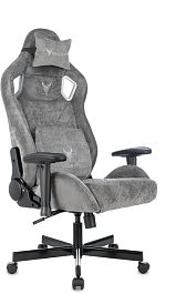 Кресло игровое Knight Outrider серый Light-19 с подголов. крестов. металл - Фото предпросмотра