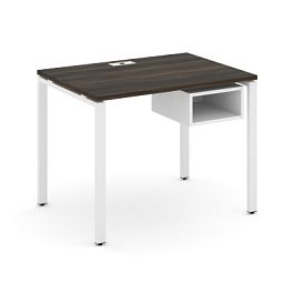 Concept Стол рабочий с подвесной тумбой с 1 открытой нишей CN.SP-101 Дуб Мали/Белый Бриллиант/Металл Белый 980*720*750 - Фото предпросмотра