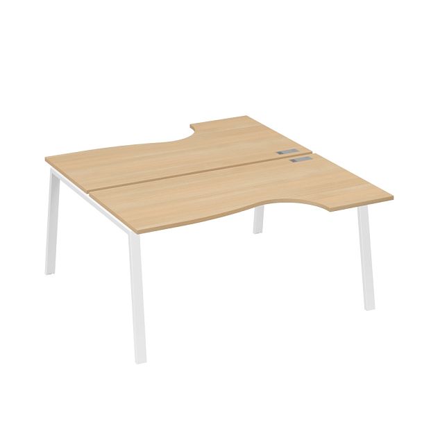 Рабочая станция опоры TRE (2х160) столы Классика A4 А4 Б3 185  БП натуральный дуб / металлокаркас белый - Вид 1