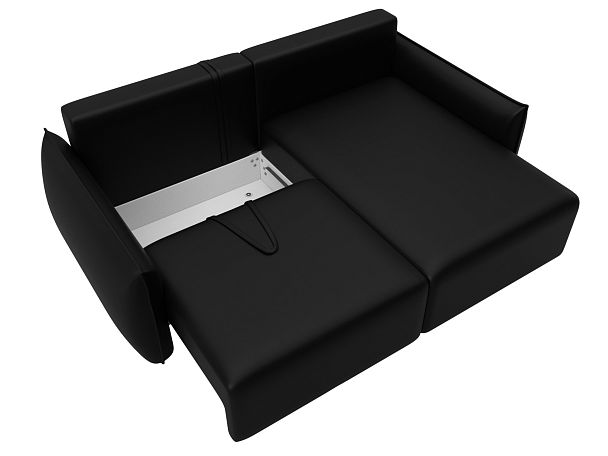 Диван угловой Лига-051 НПБ угол универсальный Экокожа черный - Вид 7