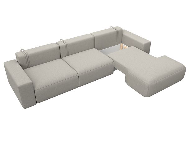 Диван угловой Лига-036 НПБ Классик Лонг правый угол Рогожка бежевый - Вид 7