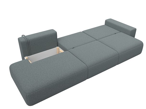 Диван прямой Лига-036 НПБ Модерн Лонг подлокотник справа Рогожка серый - Вид 9