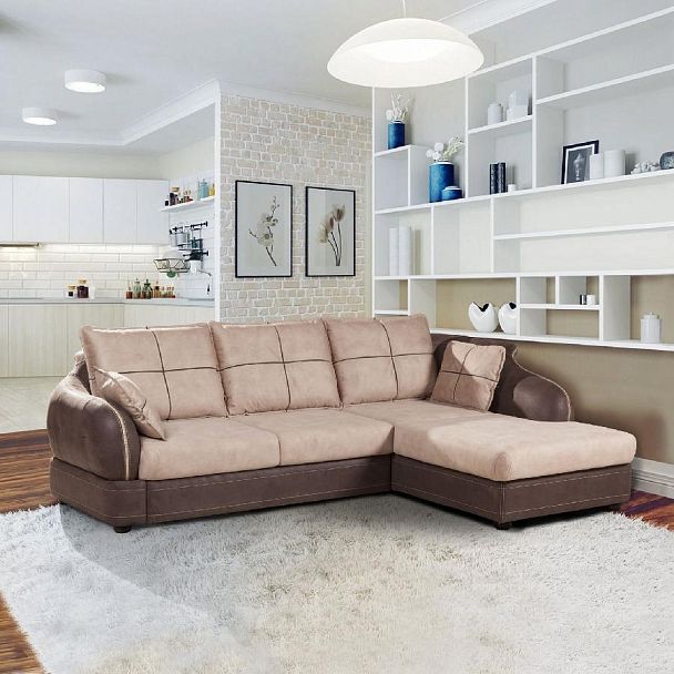 Napoli (Неаполь) диван-кровать с шезлонгом, замша - Вид 4