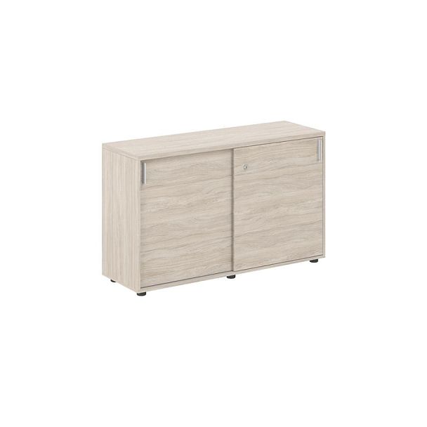 Шкаф купе 1238х400х750 низкий, с замком / корпус: дуб светлый, фасады: дуб светлый Сигма / Sigma - Вид 1