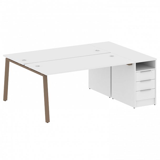 Рабочая станция "Metal System" БА.РС-СТП-2.4 белый/мокко - Вид 1