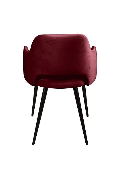 Стул William с подлокотниками, бархат винно-красный 16/ черный конус - Вид 5