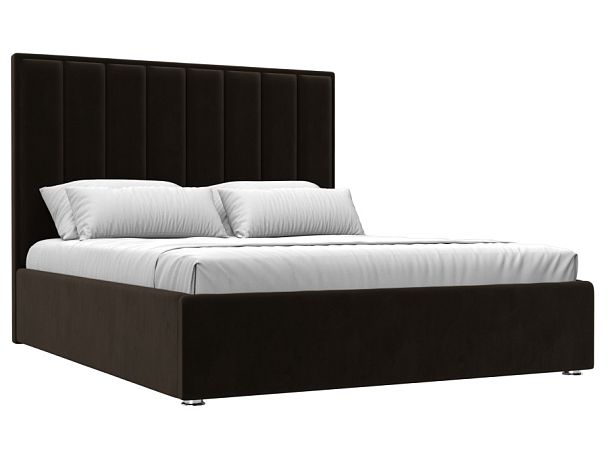 Интерьерная кровать Афродита 160 (полностью микровельвет коричневый) - Вид 1