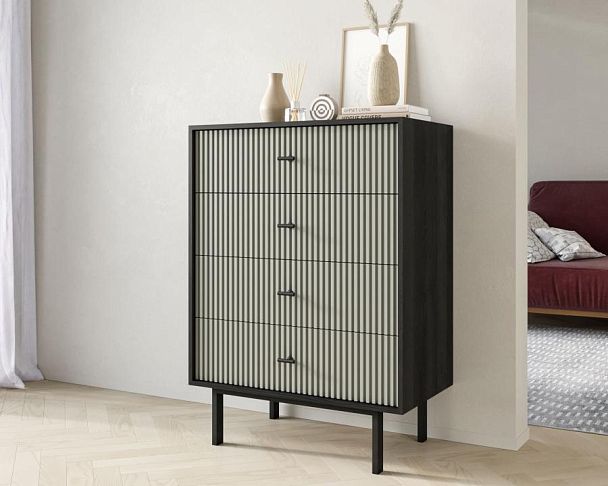 Комод вертикальный с четырьмя ящиками Emerson арт EM18/gray/L - Вид 3