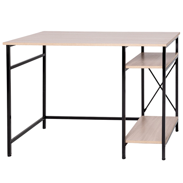 Стол BRABIX "SMART CD-018", 1100х600х765 мм, ЛОФТ, 2 полки, металл/ЛДСП ясень шимо светлый, каркас черный, 641945 - Вид 7