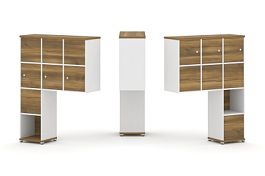 Concept Надставка высокая CN.DNV-009 Сандал Янтарный/Белый Бриллиант/Металл Белый 1099*350*1486 - Фото предпросмотра