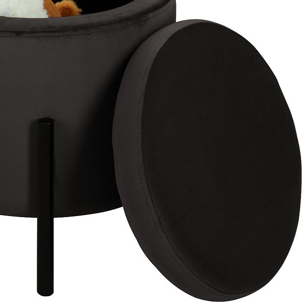 Пуф Кен с местом для хранения Темно-серый Confetti stone/черный - Вид 5