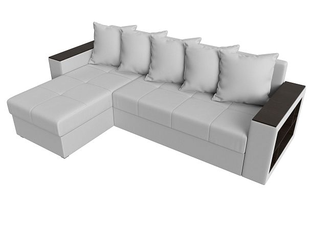 Диван угловой Дубай Лайт угол левый (полностью экокожа белая) - Вид 5