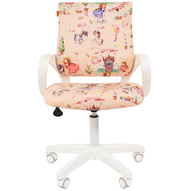 Кресло CHAIRMAN KIDS 103 LT, пластик белый, ткань велюр, принт принцессы - Вид 2