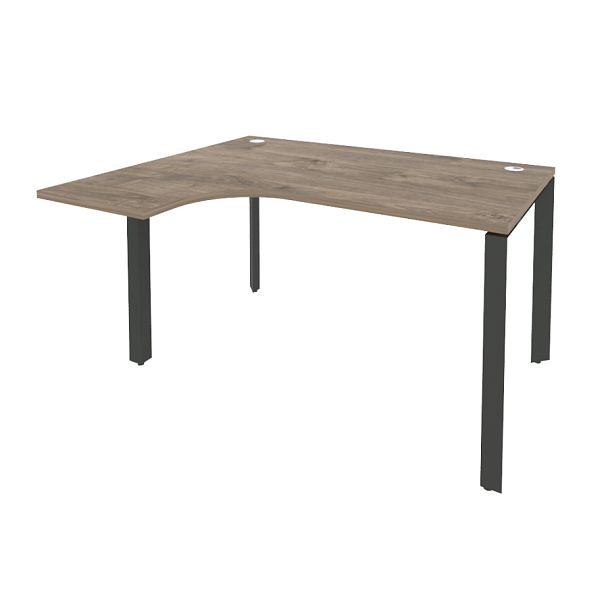 Onix Стол эргономичный левый на П-образном м/к O.MP-SA-3 (L) Тиквуд темный/Антрацит металл 1380*1180*750 (800/460) - Вид 1
