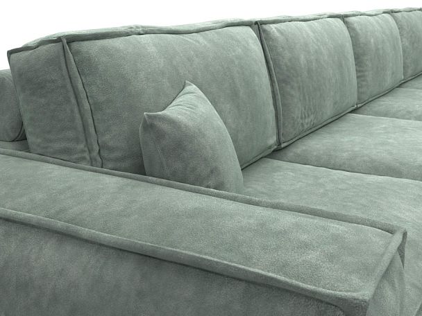 Диван прямой Лига-081 НПБ МегаЛонг Велюр зеленый - Вид 4