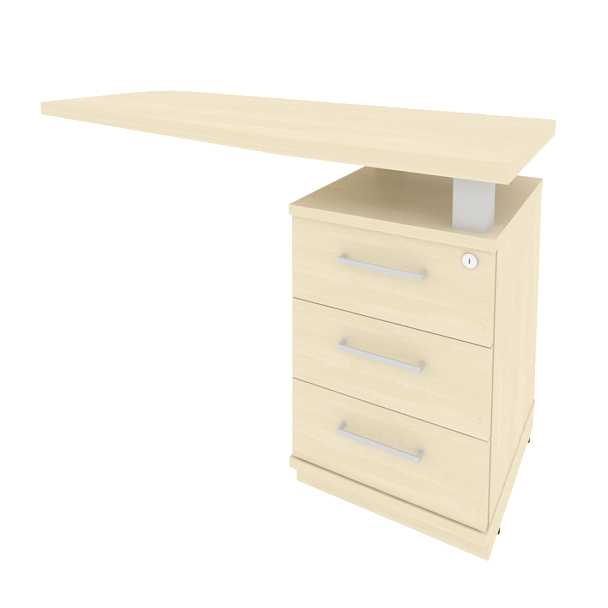 First Тумба приставная с топом правая KTP-2 (R) Клён 1300*500*765 - Вид 1