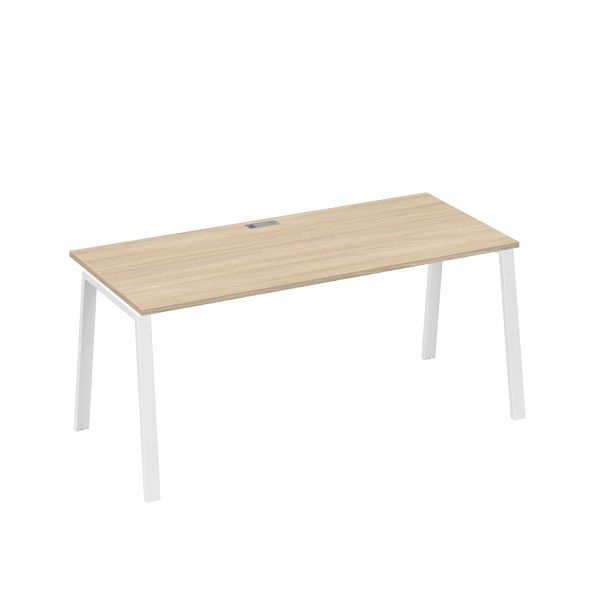 Стол письменный на металлокаркасе TRE A4 А4 Б3 026 БП дуб скандинавский / металлокаркас белый - Вид 1