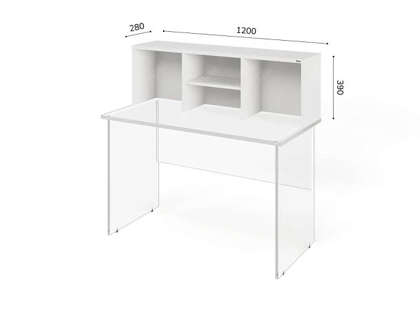 UNITY PП03-12 Белый Полка настольная 1200х280х390 - Вид 1