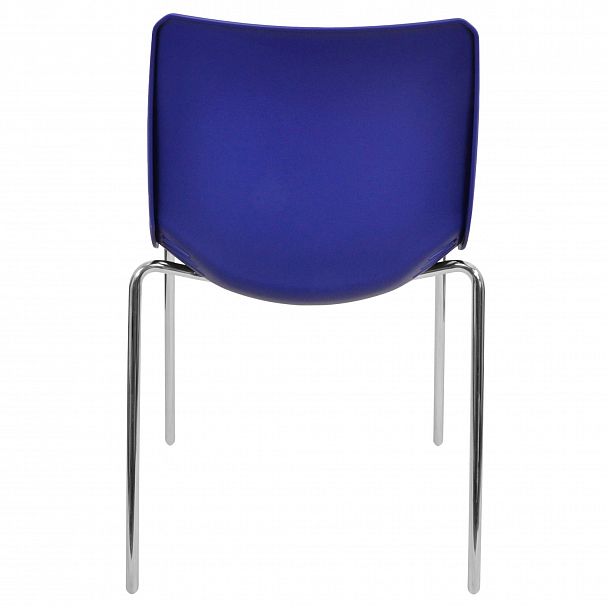 Стул Race (4 ножки) каркас Хром, синий, стопируемый - Вид 4