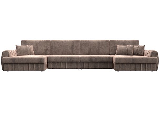 Диван П-образный Лига-057 НПБ Лонг Велюр бежевый - Вид 2