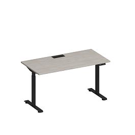 Стол письменный на электроприводе с заглушкой Elevo А2 ЧР 003 ДШ дуб шамони/ черный гладкий - Фото предпросмотра