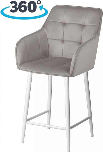 Комплект полубарных поворотных кресел Мони К, Confetti silver/белый, 2 шт. - Вид 1