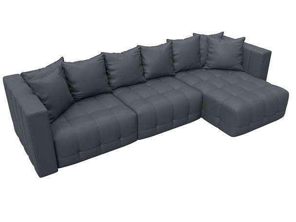 Диван угловой Лига-052 НПБ Лонг угол универсальный Экокожа серый - Вид 6