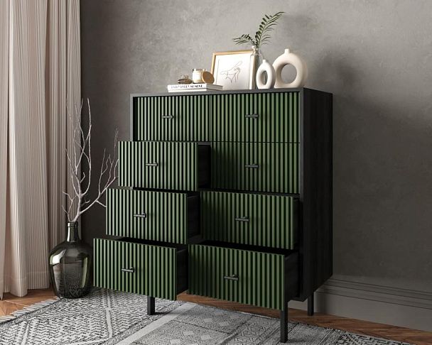 Комод на восемь ящиков Emerson арт EM20/green/L - Вид 2