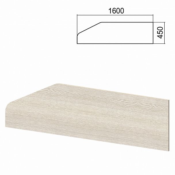 Экран-перегородка к столам "Арго", шириной 1600 мм, ясень шимо - Вид 2