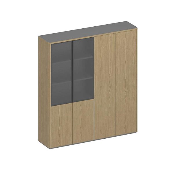 Шкаф для документов ION высокий 4-дверный (для одежды с дополнением+высокий комбинированный) ИН 359 ГР - Вид 1