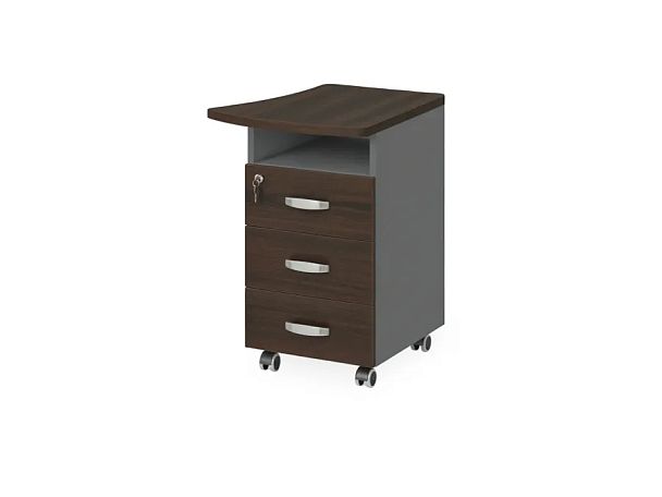 БЕРЛИН / BERLIN Тумба приставная правая 570х600х740 Венге/Серый - Вид 1