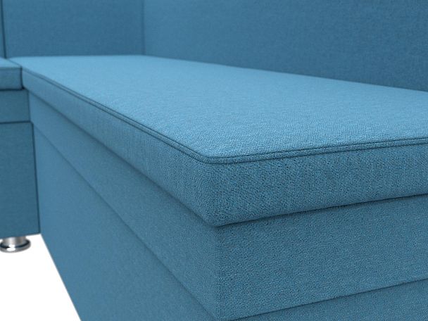 Диван кухонный угловой Уют левый угол Рогожка голубой - Вид 4