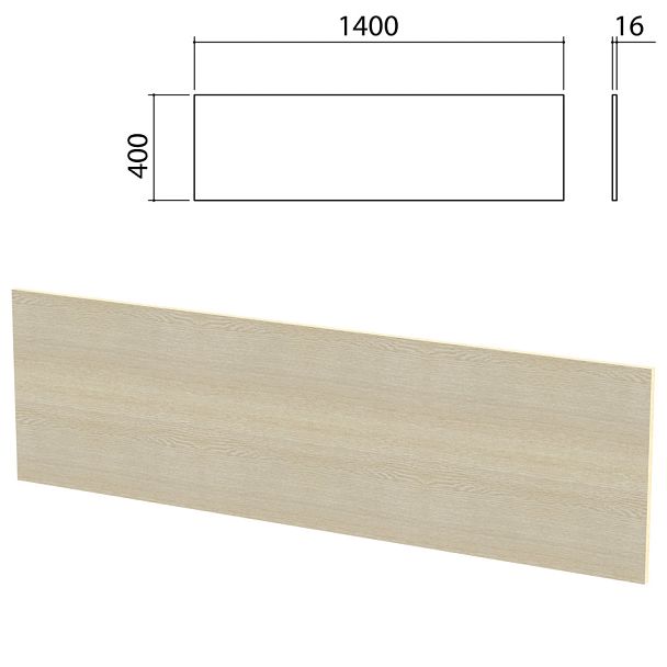 Экран-перегородка "Канц" 1400х16х400 мм, БЕЗ ФУРНИТУРЫ (код 640237), цвет дуб молочный, ЭК12.15 - Вид 1