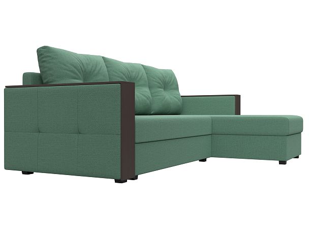 Диван угловой Валенсия Лайт правый угол Рогожка зеленый - Вид 3